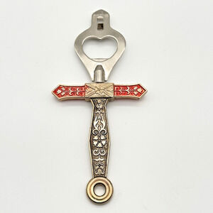 Celtic Cross Sword Bottle Opener Mid Century Breweriana Barware Beer Medieval